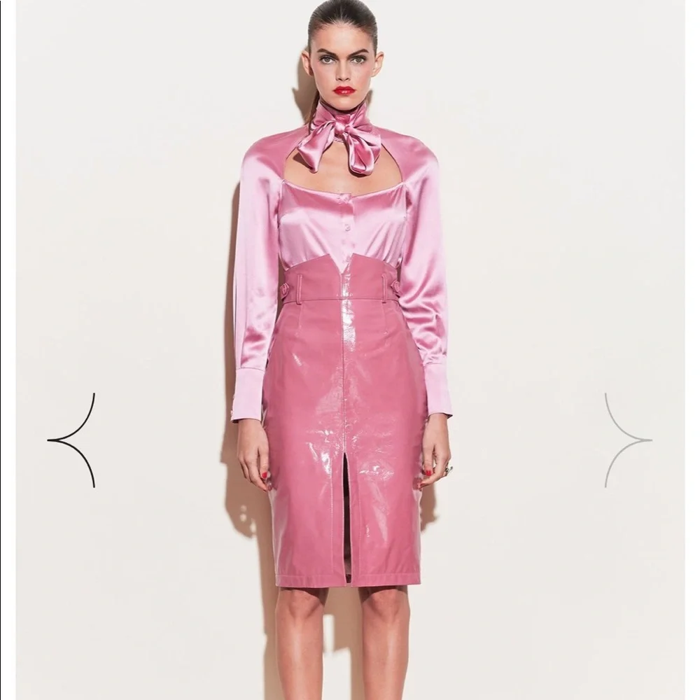 Fleur du Mal pink silk blouse, size 4 - Picture 5 of 11